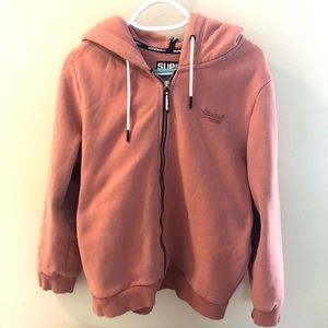 Superdry Hooded Zip Sweatshirt with Pockets - Women’s Size US 10